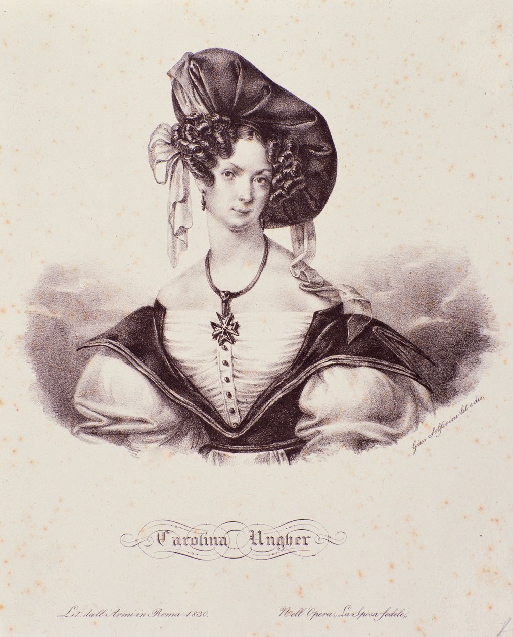 Portrett av Caroline Ungher (Unger) (gravering) av Unknown artist
