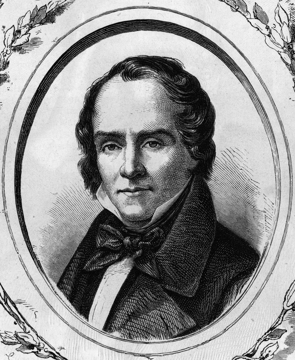 Portrett av Casimir Delavigne, fransk poet og dramatiker (1793 - 1843) gravering fra 1866. av Unknown artist