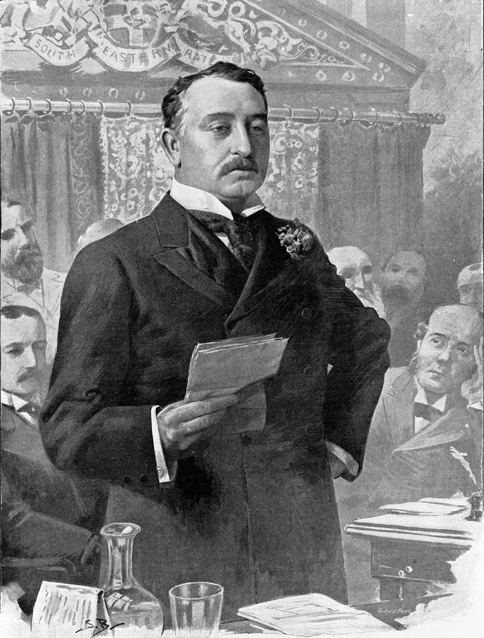 Portrett av Cecil John Rhodes (1853-1902) britisk forretningsmann og kolonialadministrator. av Unknown artist