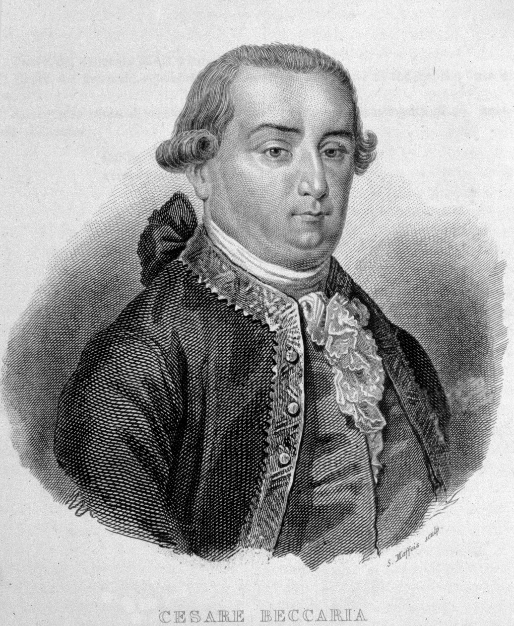 Portrett av Cesare Bonesana, Marquis de Beccaria (1738 - 1794), italiensk jurist. av Unknown artist