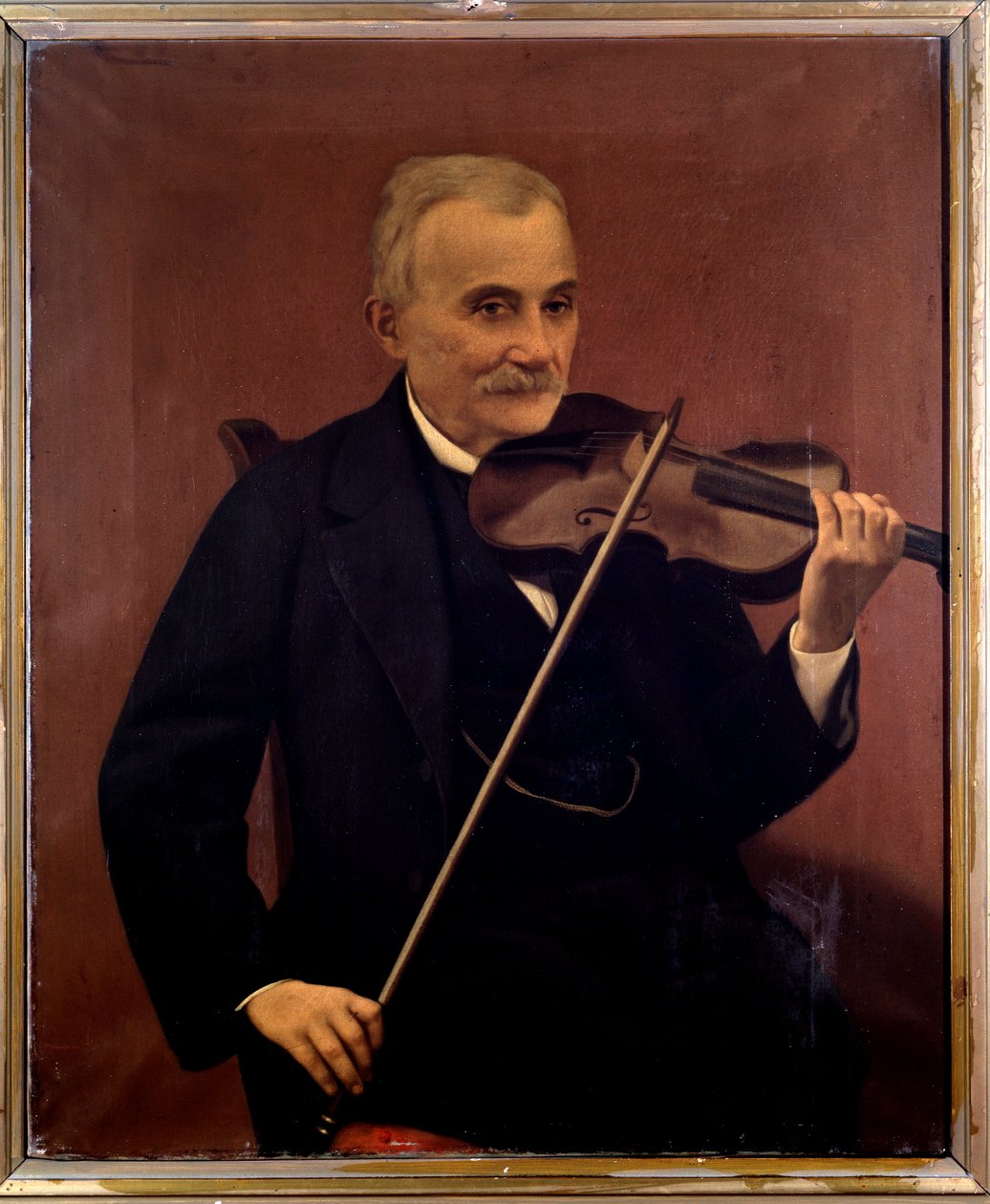 Portrett av Cesare Emiliani, italiensk fiolinist (maleri av Unknown artist
