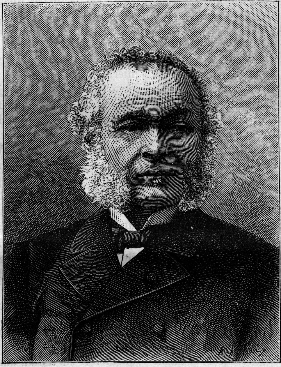 Portrett av Charles Adolphe Wurtz (1817-1884), fransk kjemiker og lærer. Gravering i "" Natur. Gjennomgang av vitenskap og dens anvendelser på kunst og industri. 1884 av Unknown artist
