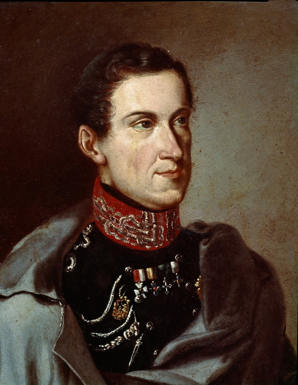 Portrett av Charles Albert (Charles Albert) av Sardinia (eller Carlo Alberto di Savoia) (1798-1849) Anonymt maleri. Rundt 1832. Museum for Risorgimento Roma av Unknown artist