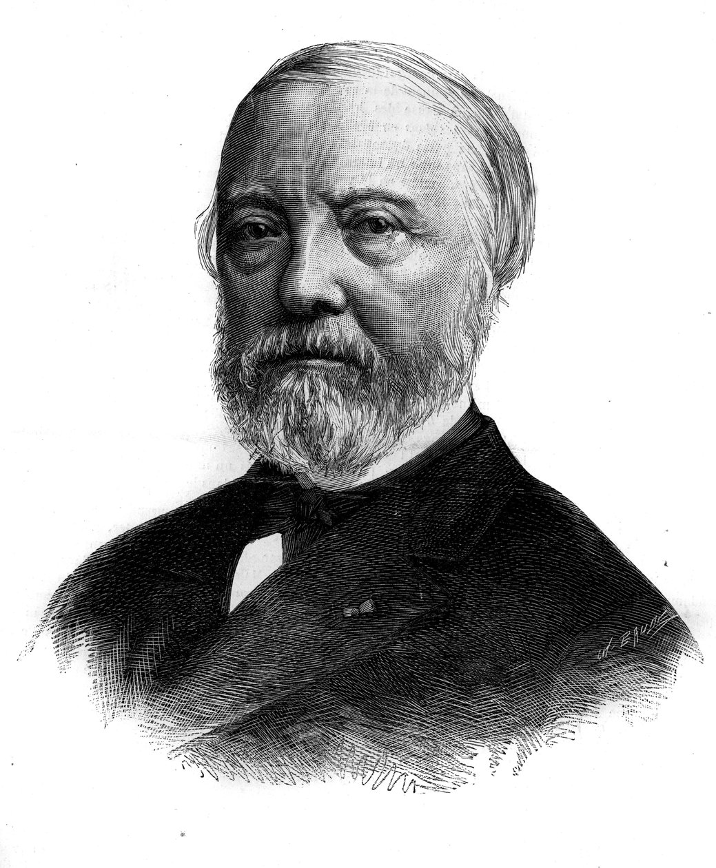 Portrett av Charles Blanc (1813-1882), fransk kunstkritiker og akademiker. Båndgravering i "" Le Monde Illustré"" nr. 1294 av 21. januar 1882. av Unknown artist