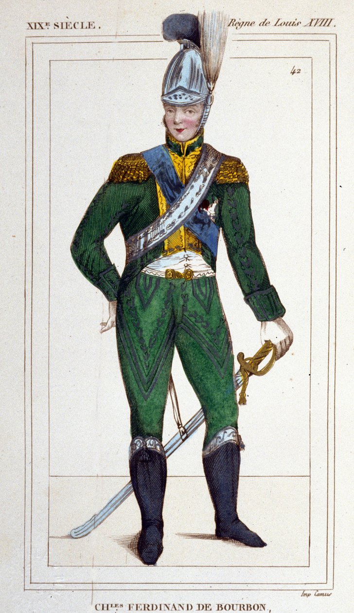 Portrett av Charles Ferdinand de Bourbon (hertug av Berry) 1778 -1820. av Unknown artist