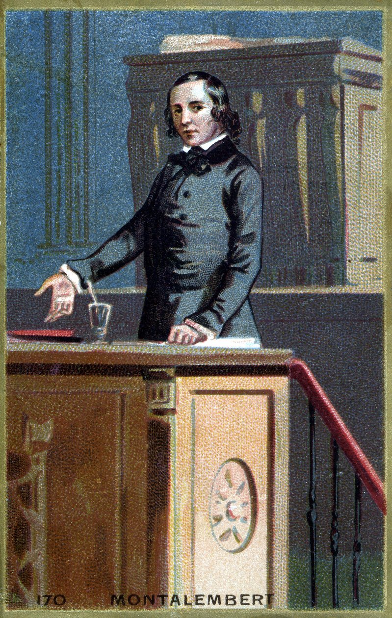Portrett av Charles Forbes, greve av Montalembert (1810 - 1870), fransk journalist og politiker. Kromolitografi fra slutten av 1800-tallet. av Unknown artist