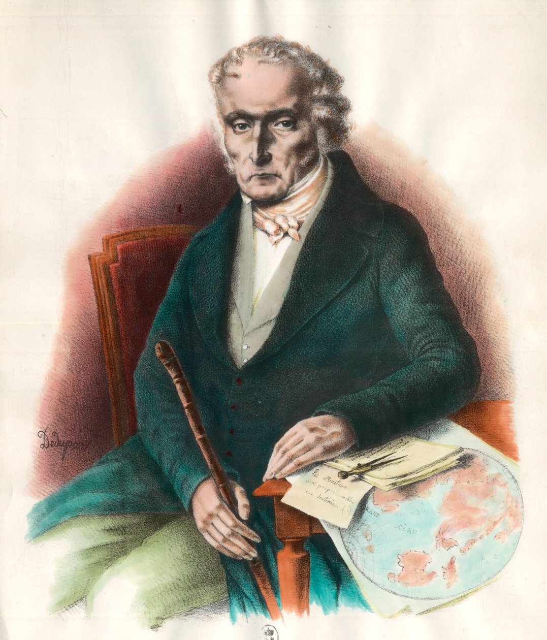 Portrett av Charles Fourier (1772 - 1837), fransk sosialistisk teoretiker. Gravering av 1800-tallet. Privat samling. av Unknown artist