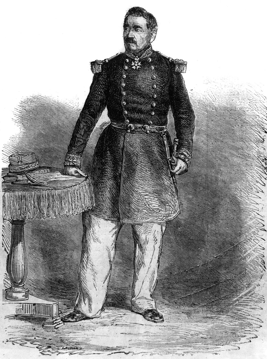 Portrett av Charles Guillaume Marie Appollinaire Antoine Cousin Montauban, Comte of Palikao (1796-1878) - engelsk general og statsmann - gravering av Unknown artist