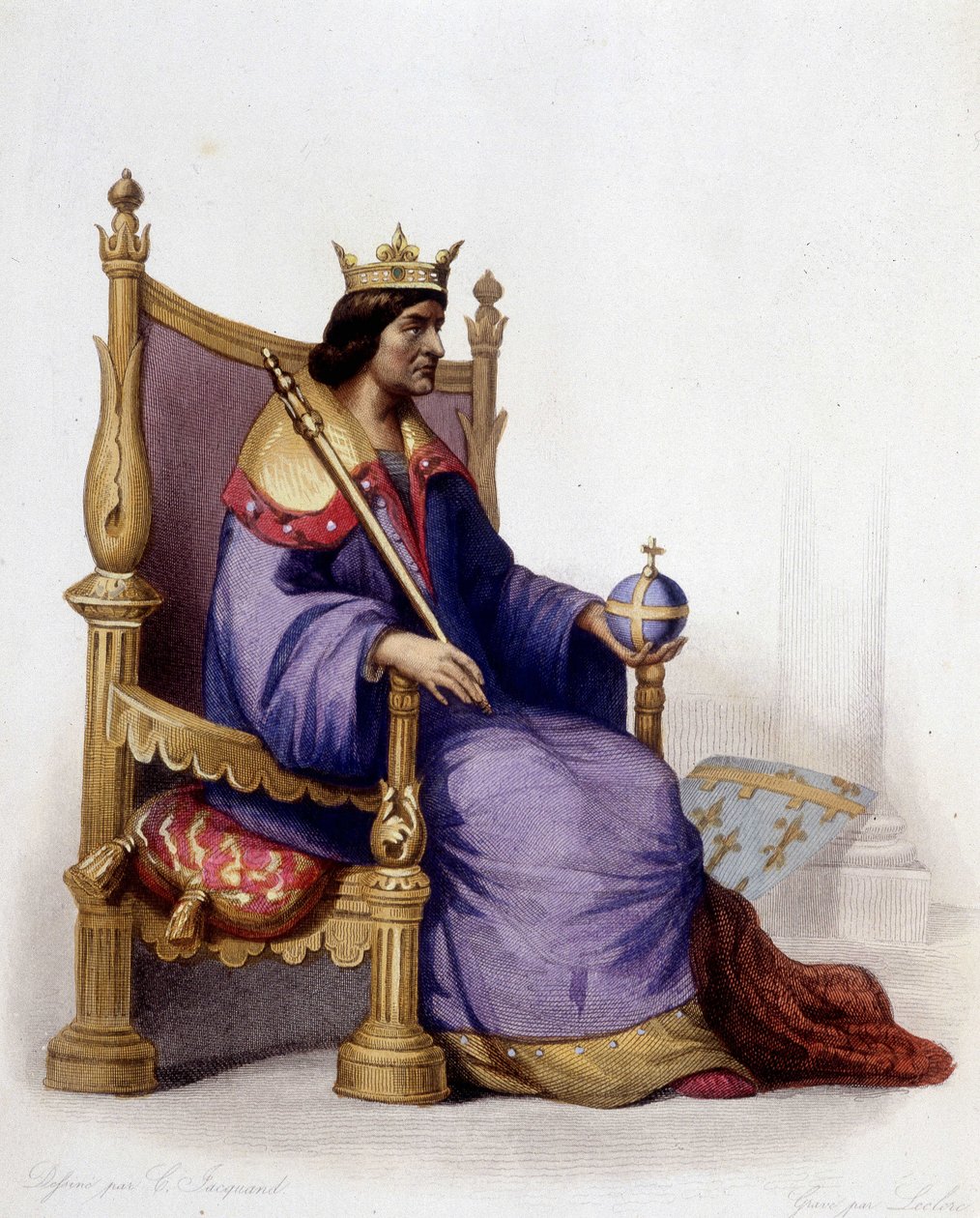 Portrett av Charles I av Anjou (1227-1285) - i "" Le Plutarque francais", red. Mennechet av Unknown artist