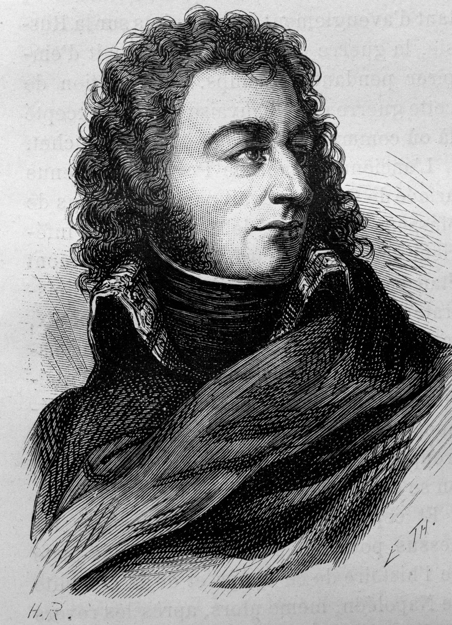 Portrait of Charles John - Baptist Bernadotte (Charles XIV) (1763 - 1844). Engraving of the end of the 19th century in “Histoire de France”” by H. Martin. av Unknown artist