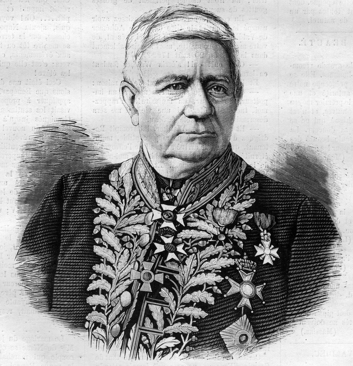 Portrait of Charles Joseph Pascal de Luesemans (1808 -1882) Belgian politician - engraving of 1882 av Unknown artist