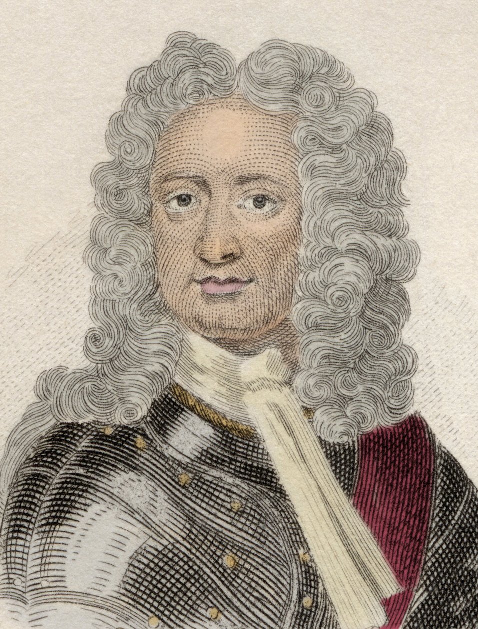 Portrett av Charles Mordaunt (ca. 1658-1735), 3. jarl av Peterborough og 1. jarl av Monmouth, engelsk diplomat og militær. Gravering av 1800-tallet. av Unknown artist
