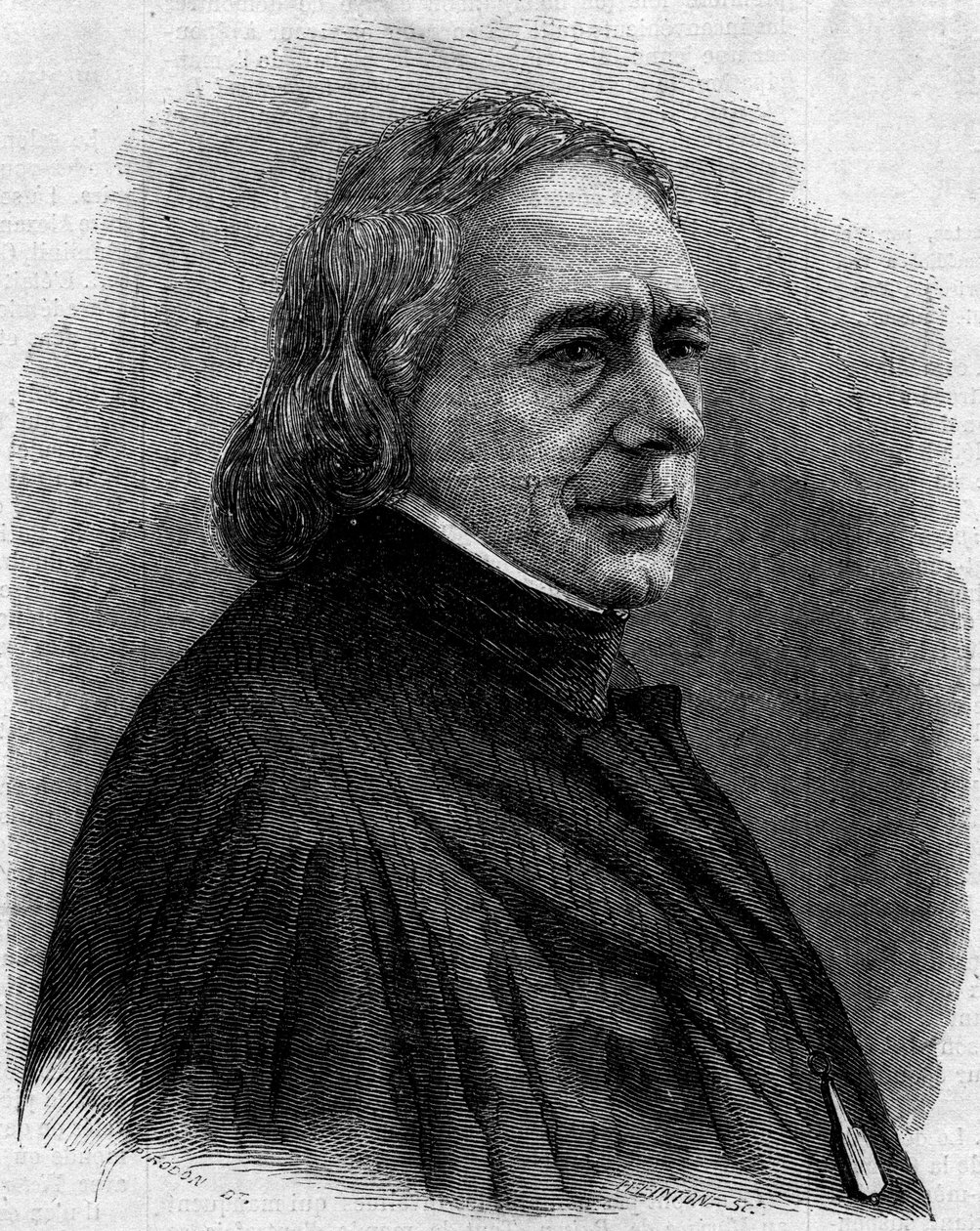 Portrett av Charles Philipon (1800-1862), fransk tegneserieskaper, litograf og journalist, grunnlegger av satiriske aviser "La Caricature" og "" Le Charivari". Gravering i "" Le Monde Illustré"" n¡251 av 1. febr av Unknown artist