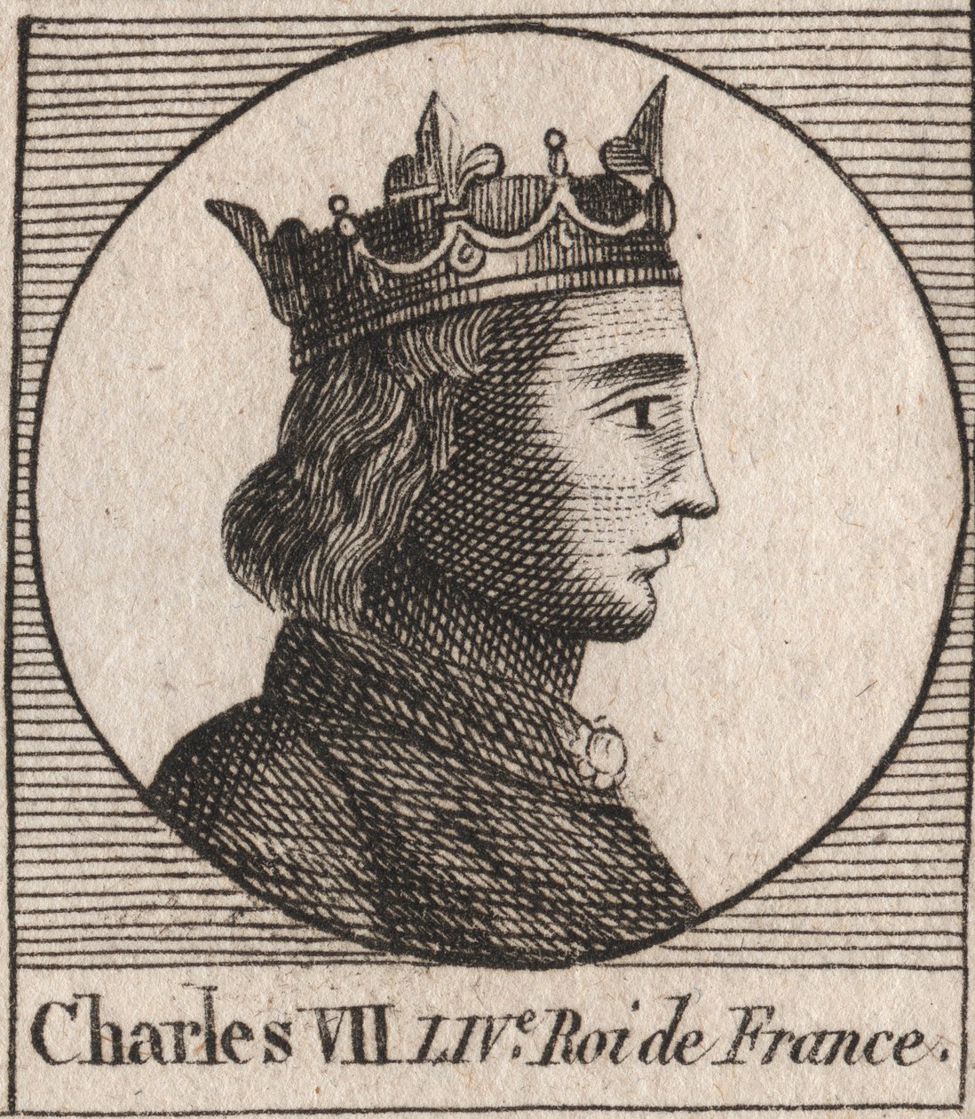 Portrett av Charles VII (1403-1461) Konge av Frankrike - CHARLES VII (1403-1461) Konge av Frankrike av Unknown artist