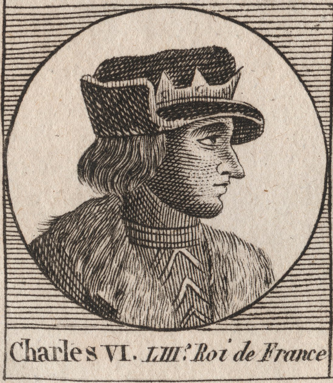 Portrett av Charles VI (1368-1422), konge av Frankrike - CHARLES VI (1368-1422) konge av Frankrike av Unknown artist