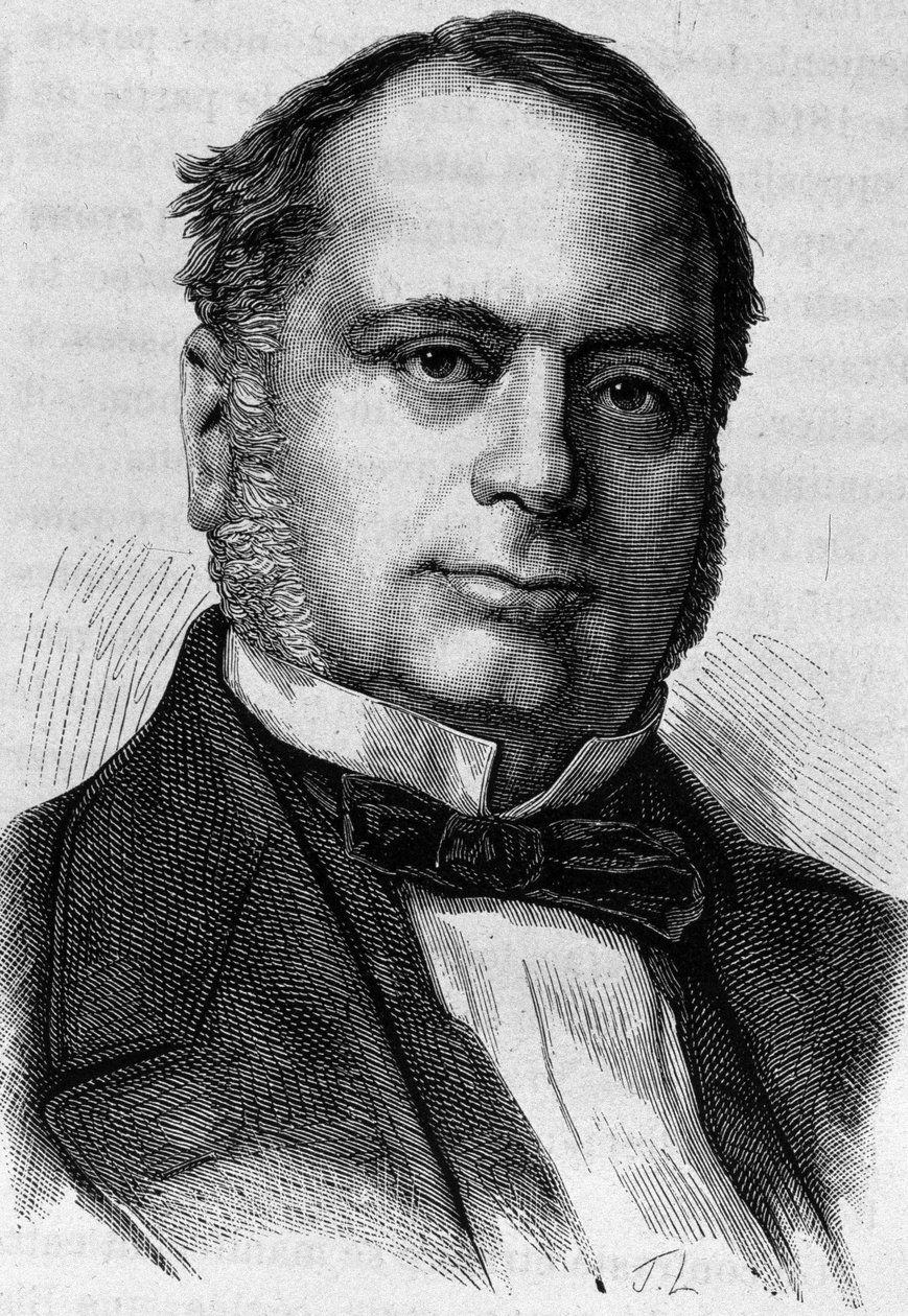 Portrett av Charles Valletta (? - 1881). Gravering av slutten av 1800-tallet i "Histoire de France"" av H. Martin. av Unknown artist