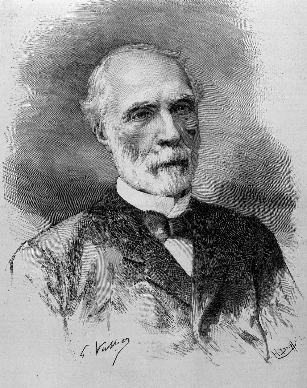 Portrett av Charles de Freycinet (1828 - 1923), president for Ministerrådet. Gravering av 1800-tallet. av Unknown artist