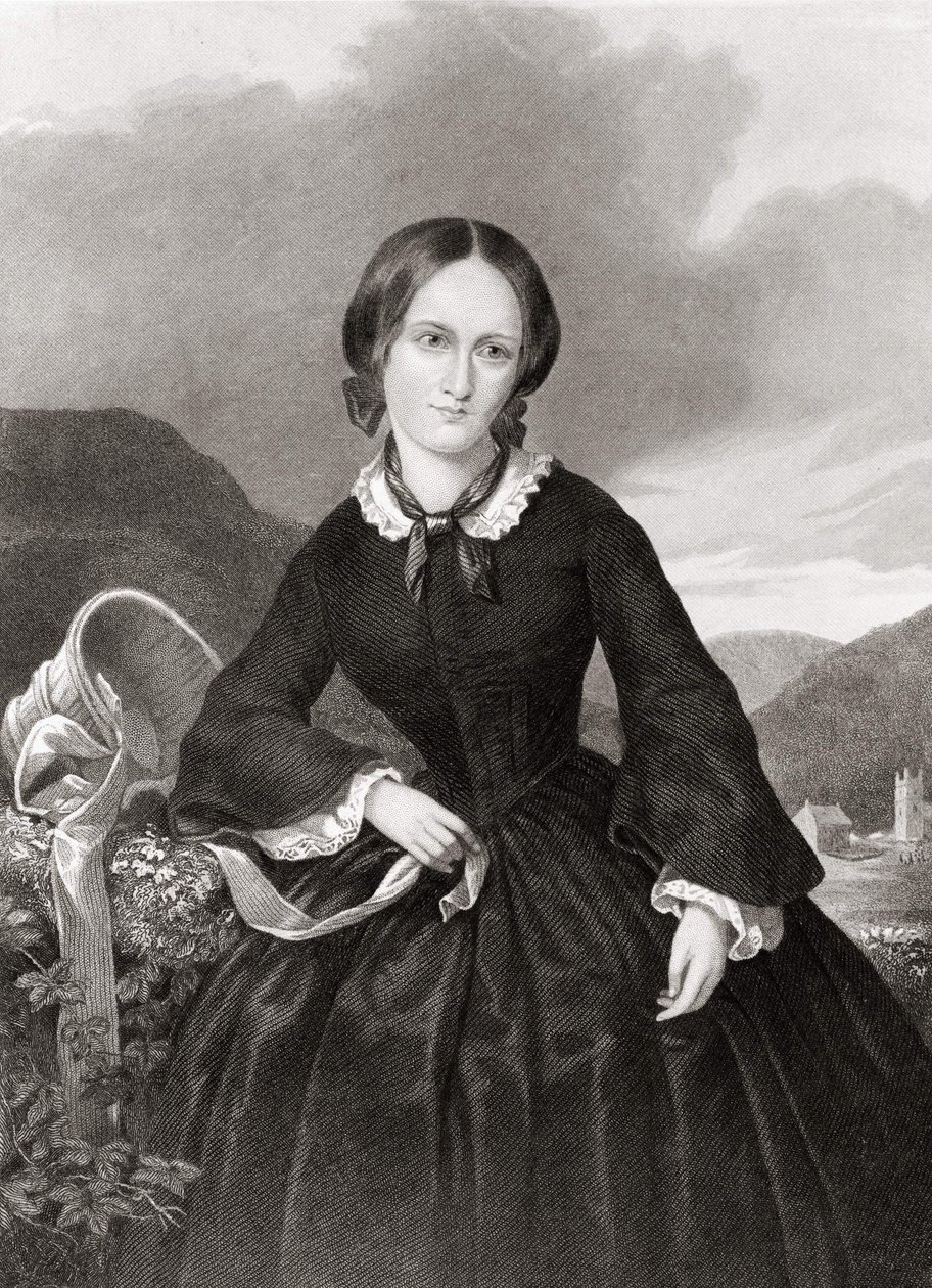 Portrett av Charlotte Bronte (1816 - 1855), poet og romanforfatter. av Unknown artist