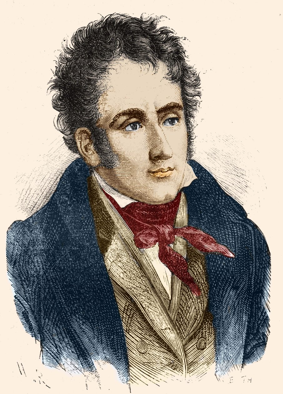 Portrett av Chateaubriand. Gravering sd. 1800-tallet. av Unknown artist