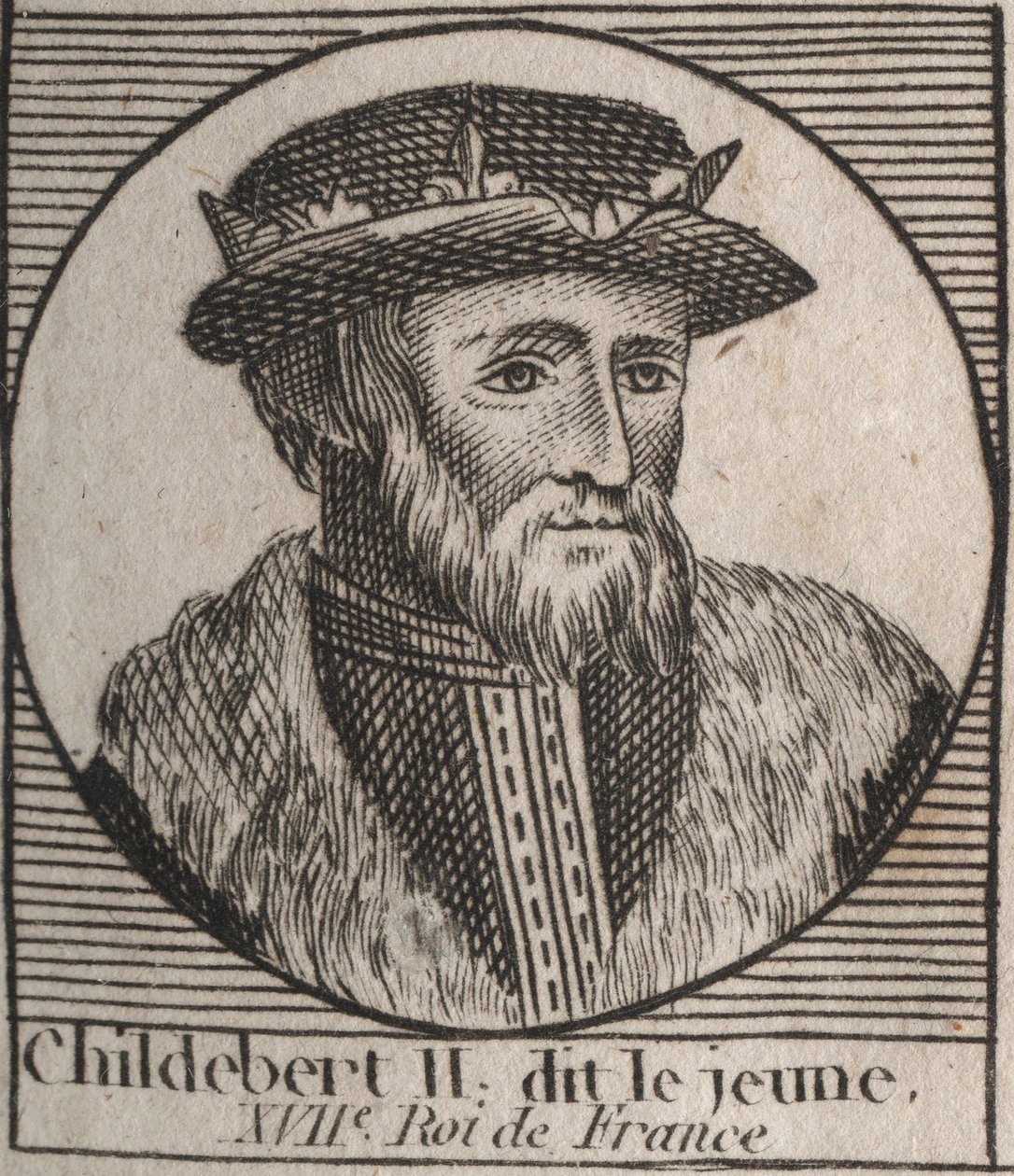 Portrett av Childebert II av Unknown