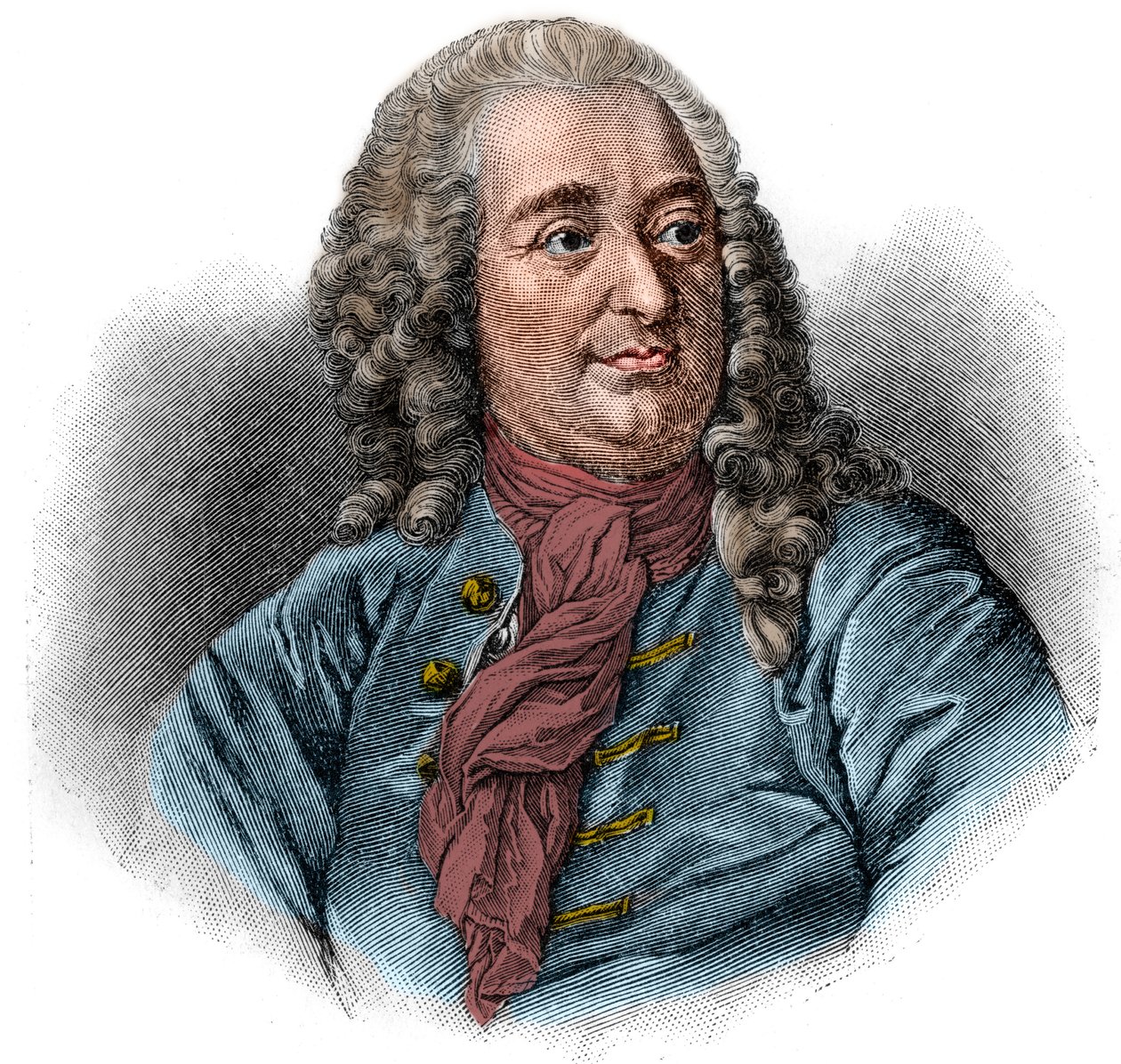 Portrett av Christian von Wolff eller Christian von Wolf Tysk jurist, matematiker og filosof (1679-1754). Gravering. av Unknown artist