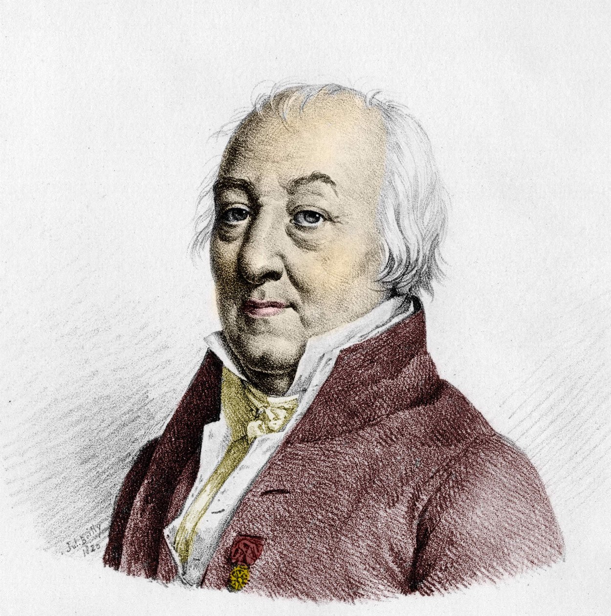 Portrait of Claude Louis, Count Berthollet (1748 - 1822), French chemist.engraving of 1820. av Unknown artist