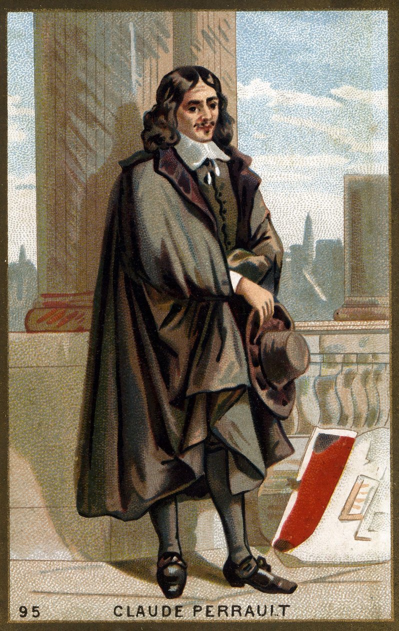 Portrait of Claude Perrault (1613 - 1688) French architect, physician and physicist. Chromolithography of the 19th century. av Unknown artist