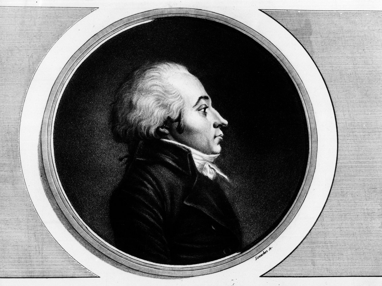 Portrett av Claude Roberjot (1752-1799), stedfortreder for Saone-et-Loire ved nasjonalkonvensjonen. Gravering i "" Komplett samling av historiske malerier fra den franske revolusjonen, i tre bind.""" 1804. av Unknown artist