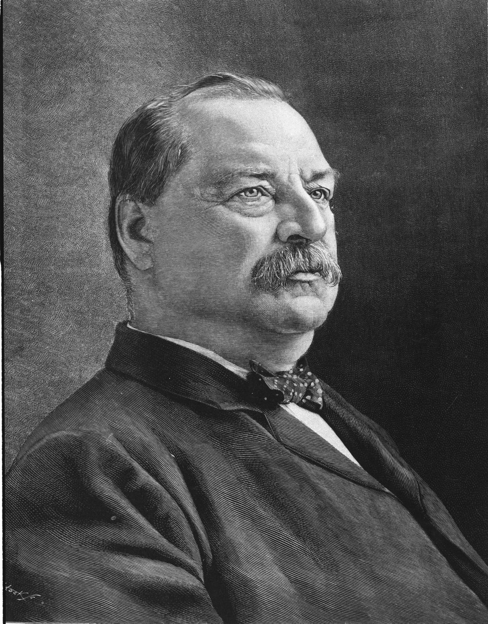 Portrett av Cleveland Grover (1837 - 1908), amerikansk statsmann. av Unknown artist