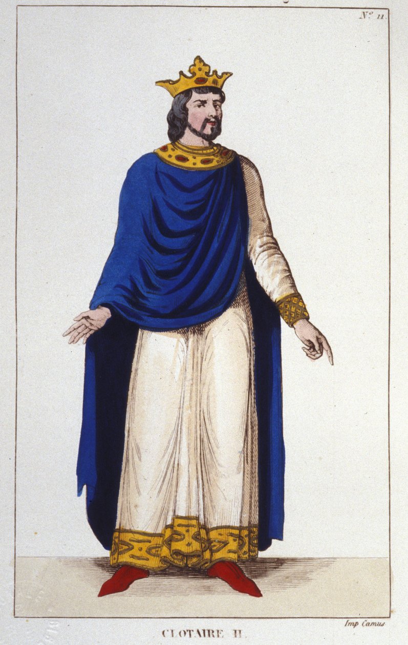 Portrett av Clothaire II (584 - 628), konge av Neustria og konge av frankerne. av Unknown artist