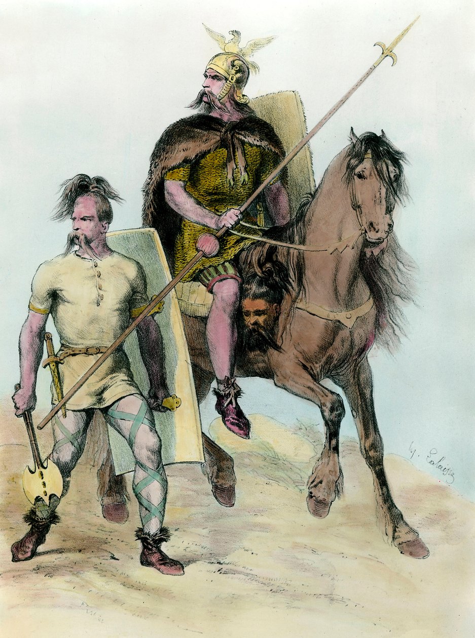Portrett av Clovis I en hest (465 - 511) kongen av frankene. av Unknown artist