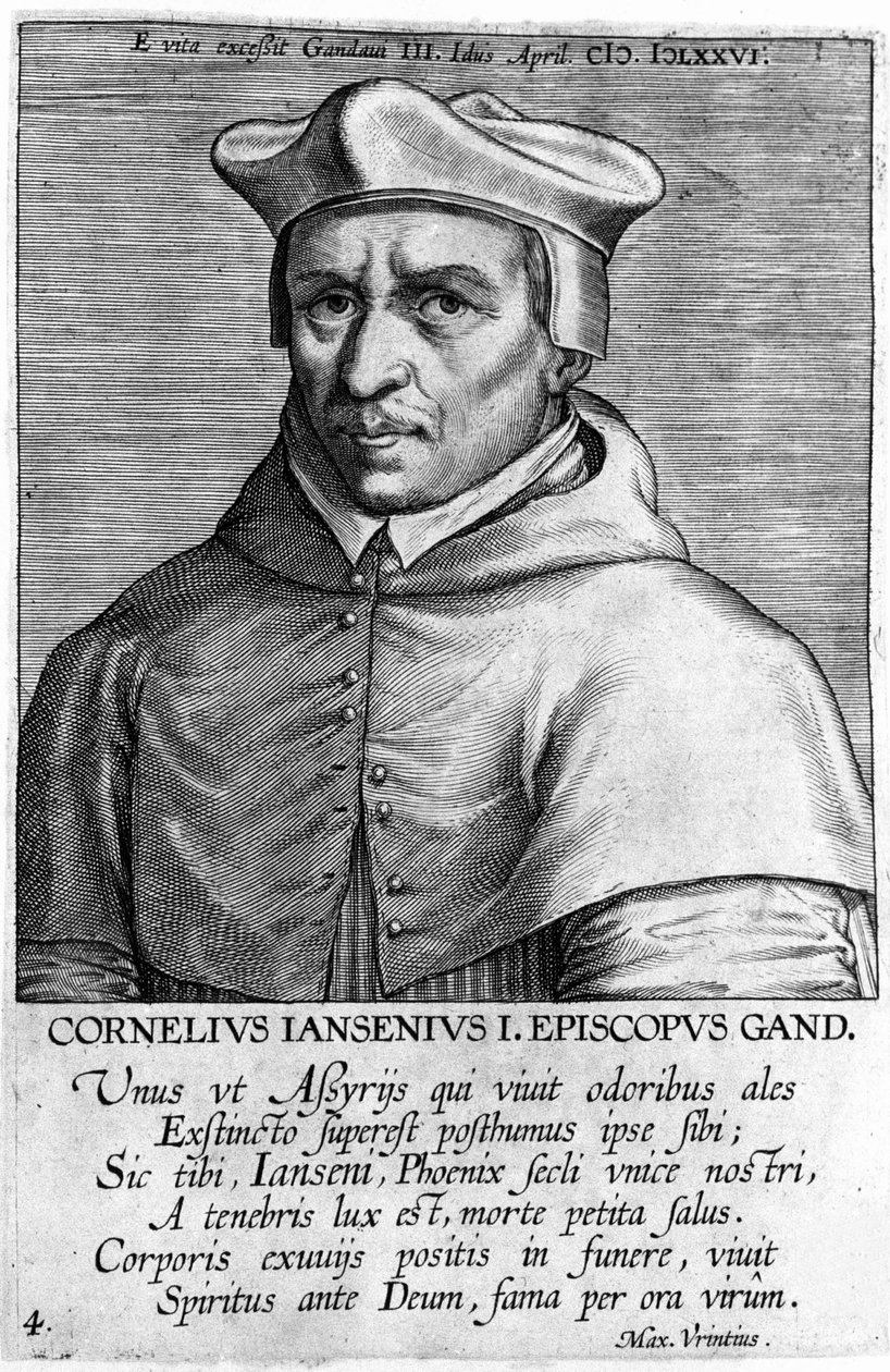 Portrett av Cornelius Jansen, dit Jansenius (1585-1638), grunnlegger av jansenismen. Gravering fra 1600-tallet. av Unknown artist