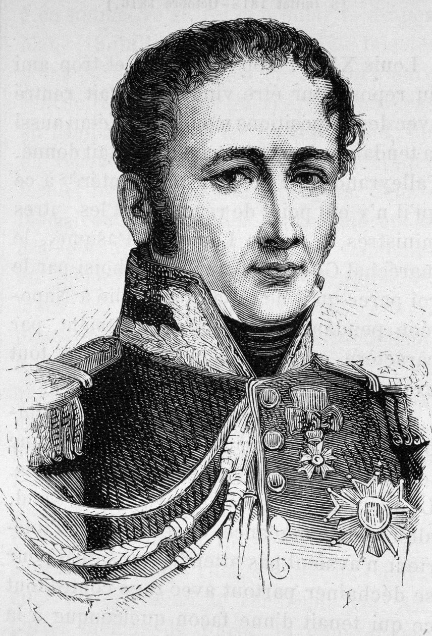 Portrett av grev Antoine Drouot (1774 - 1847). Gravering av slutten av 1800-tallet i "Histoire de France"" av H. Martin. av Unknown artist