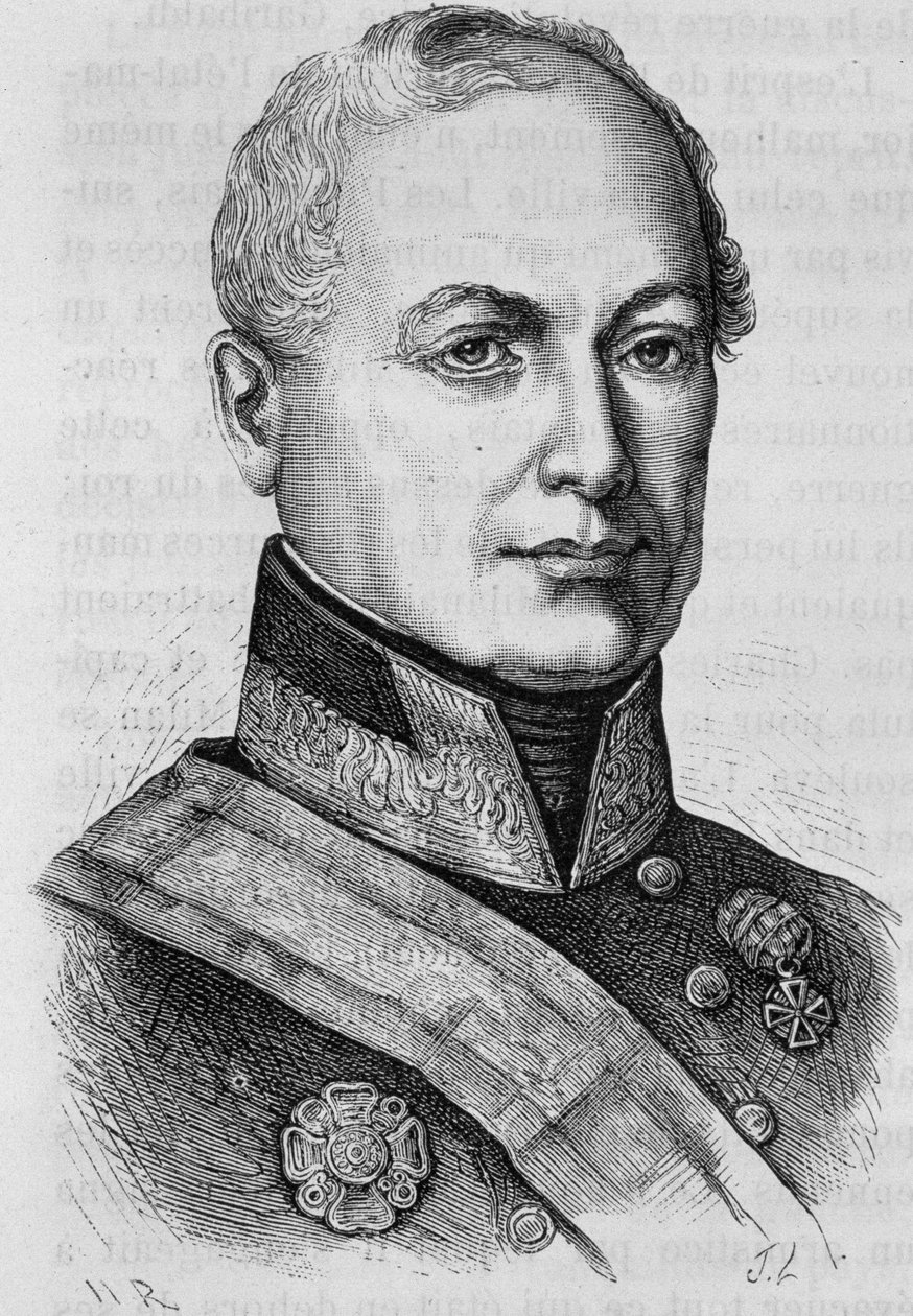 Portrait of Count Joseph Radetzky (1766 - 1858). Engraving of the end of the 19th century in “Histoire de France”” by H. Martin. av Unknown artist