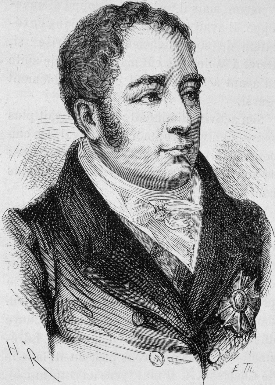 Portrett av grev Pierre Bruno Daru (1767 - 1829). Gravering av slutten av 1800-tallet i "Histoire de France"" av H. Martin. av Unknown artist