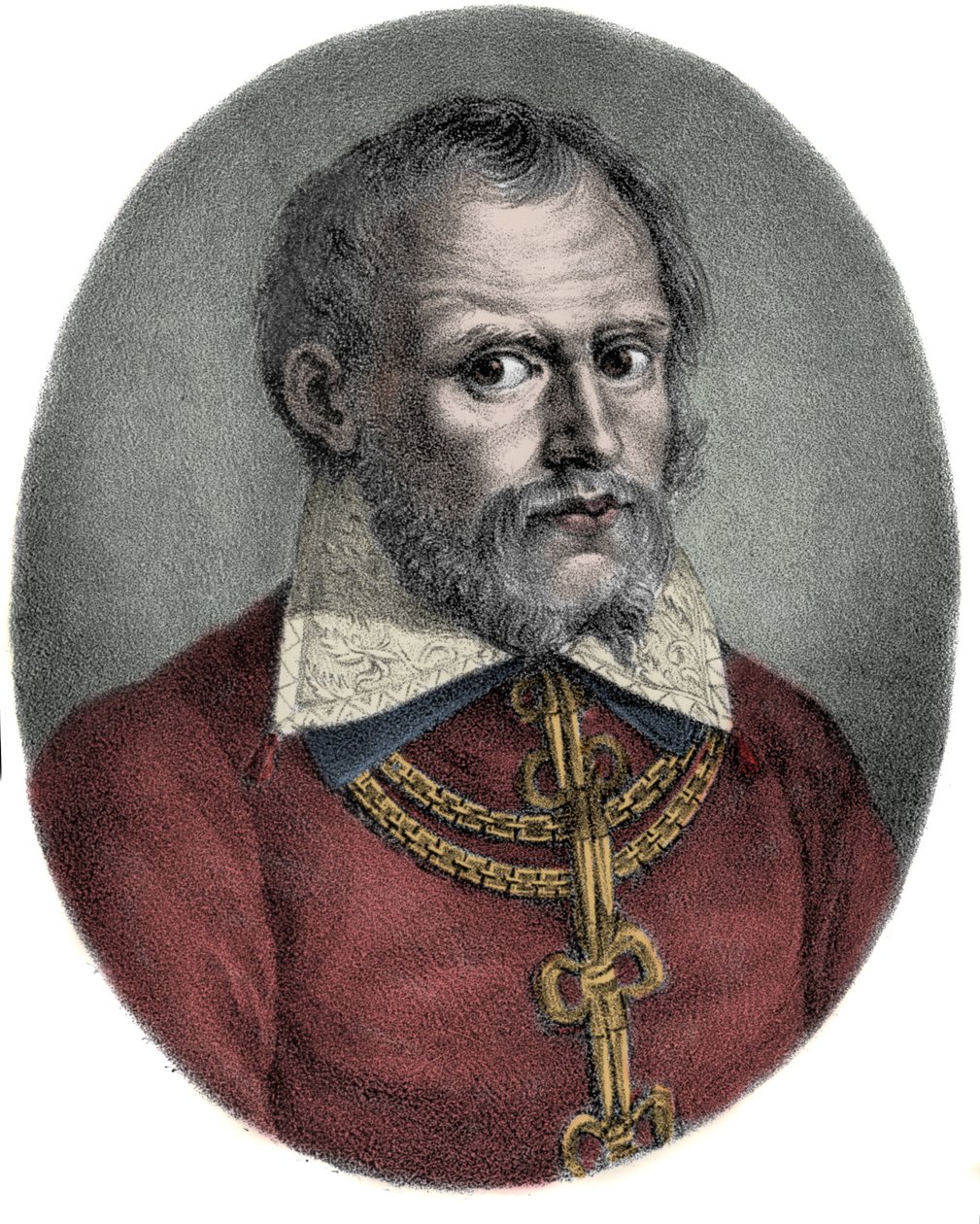 Portrett av Cypriano de Rory eller Cipriano de Rory (1515-1565) flamsk komponist. av Unknown artist