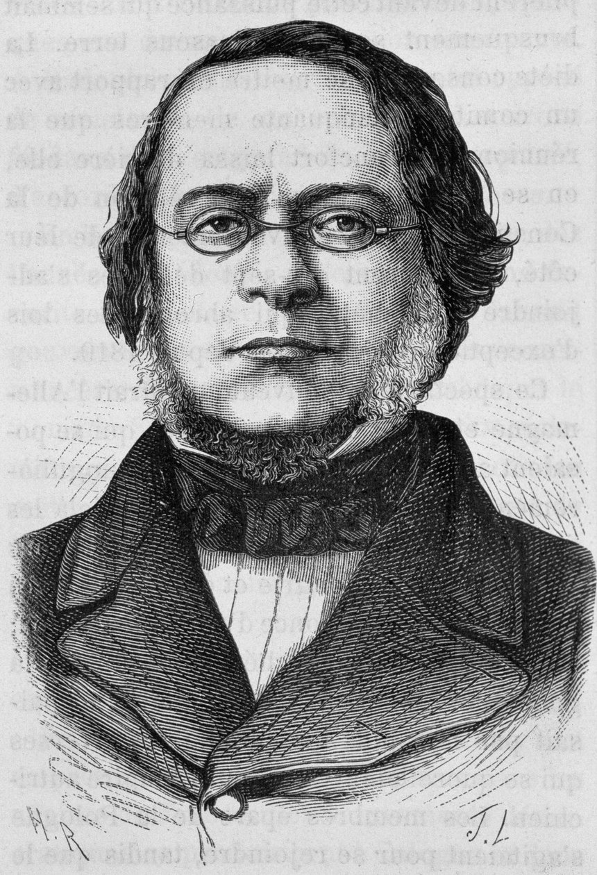 Portrett av Daniele Manin (1804 - 1857). Gravering av slutten av 1800-tallet i "Histoire de France"" av H. Martin. av Unknown artist