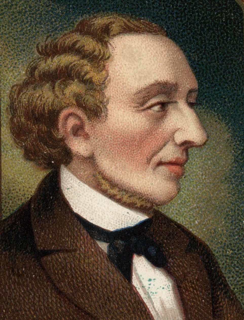Portrett av den danske forfatteren og poeten Hans Christian Andersen (1805-1875). av Unknown artist