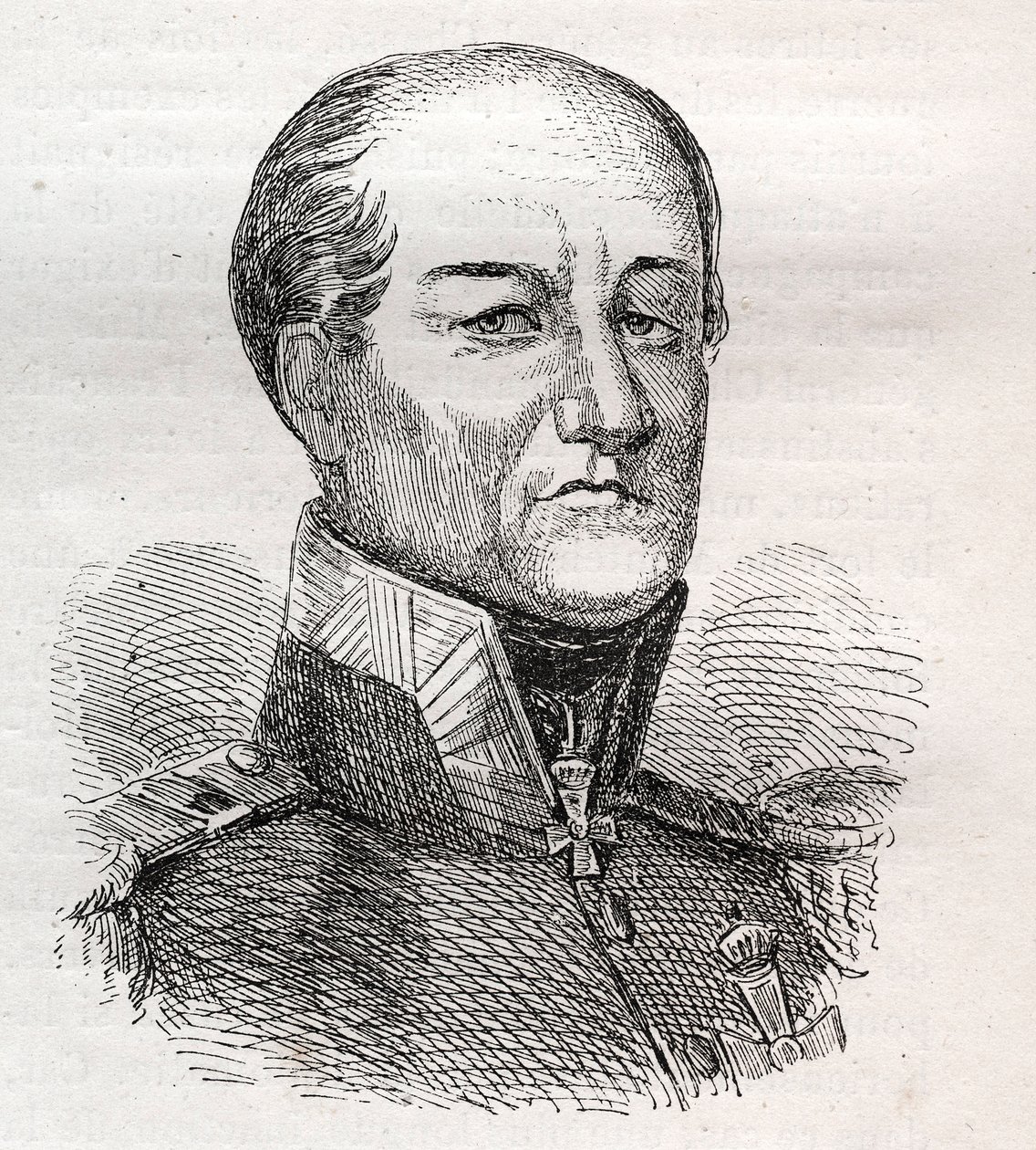 Portrett av David Hendrik, Baron Chasse 1765-1849 - gravering av Unknown artist