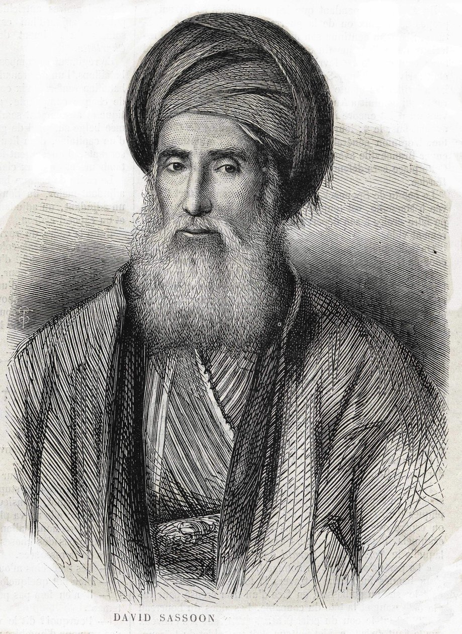 Portrait of David Sassoon 1792-1865 av Unknown artist