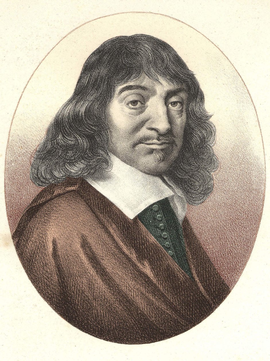 Portrait of Descartes (1596 - 1650). av Unknown artist