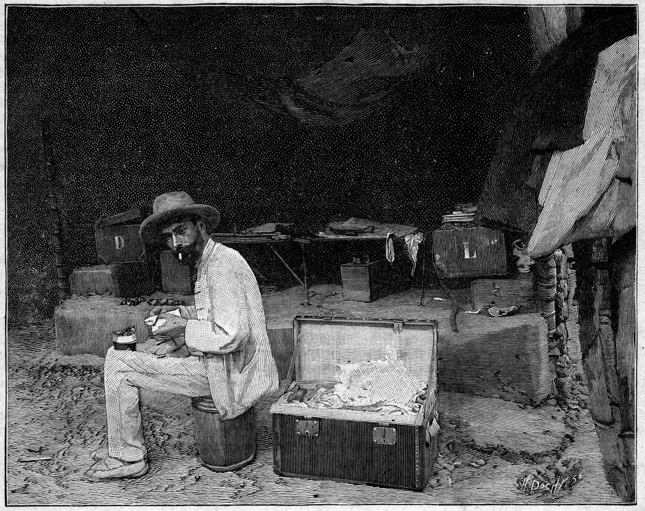 Portrett av doktor Francois CROZAT (1858-1892) fransk oppdagelsesreisende av Unknown artist
