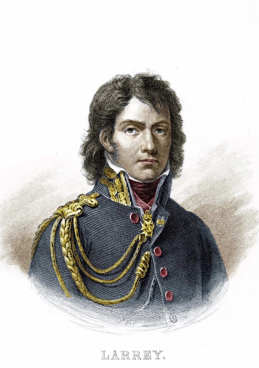 Portrett av Dominique Jean, Baron Larrey (1766 - 1842), fransk militærkirurg og oppfinner av ambulansen. Gravering fra 1800-tallet. av Unknown artist