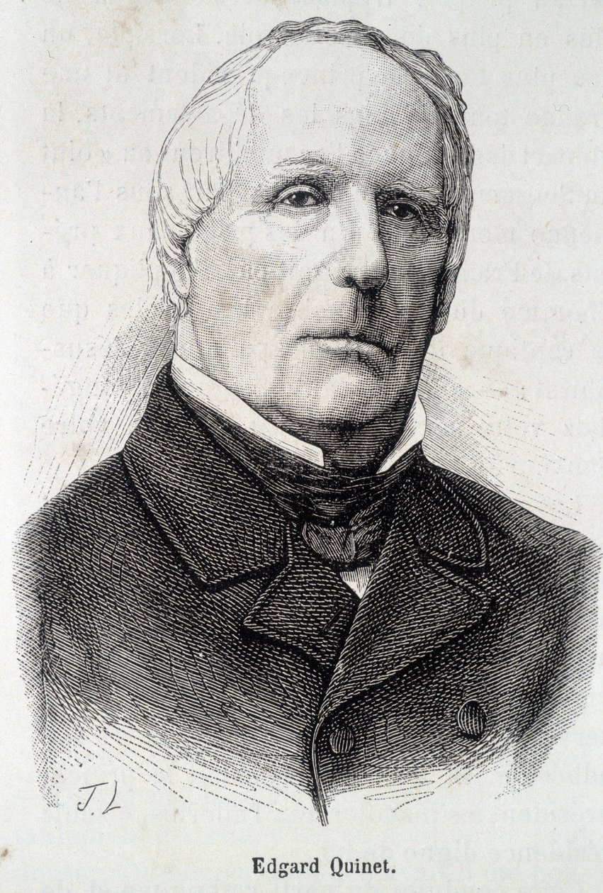 Portrett av Edgar (Edgard) Quinet, fransk historiker (1803 - 1875) av Unknown artist