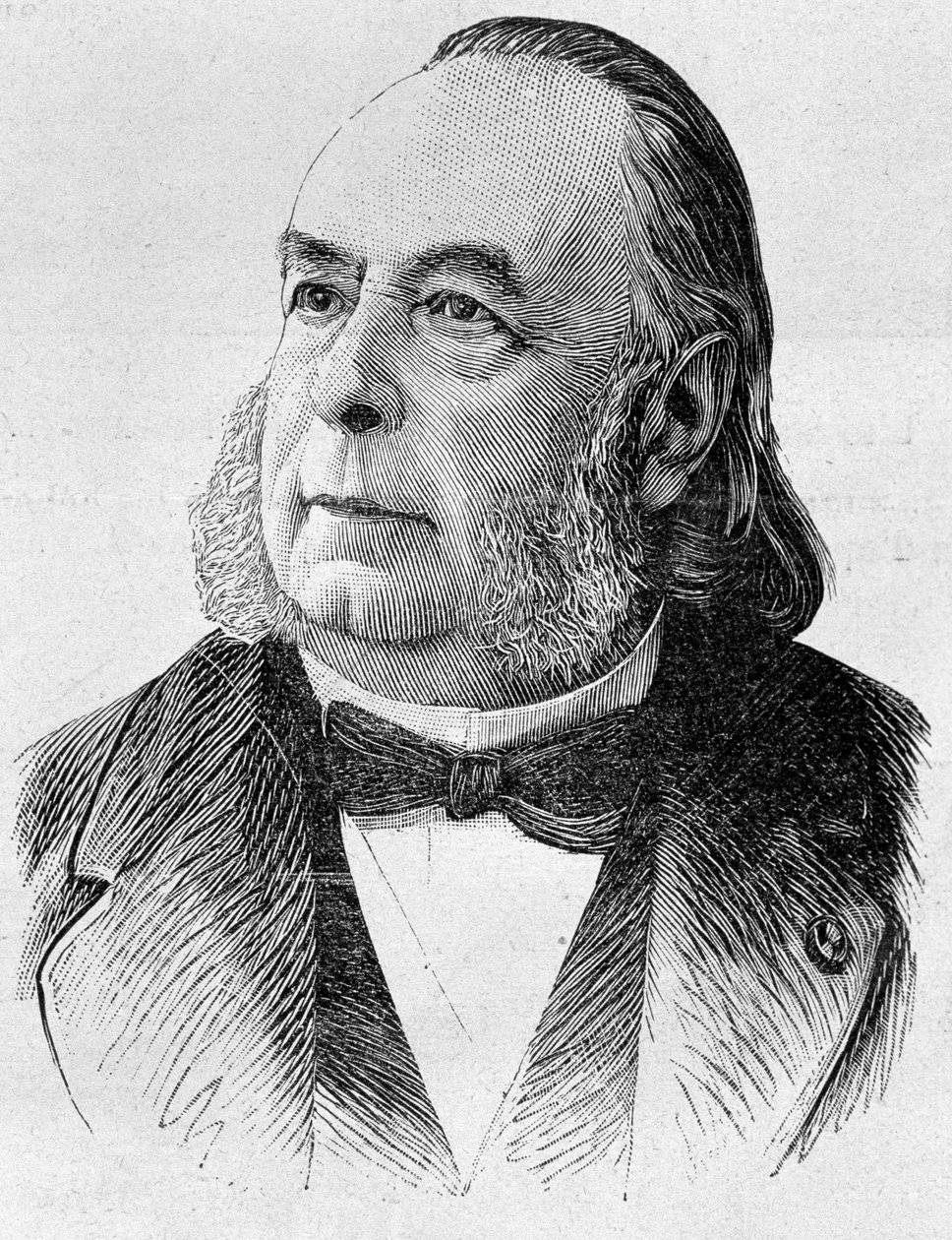 Portrett av Edmond Frémy (1814 - 1894). Gravering av slutten av 1800-tallet i "Histoire de France"" av H. Martin. av Unknown artist