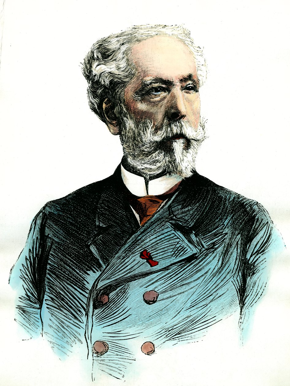 Portrett av Edouard Lalo (1823-1892) fransk komponist. Gravering av privatsamlingen fra 1800-tallet av Unknown artist