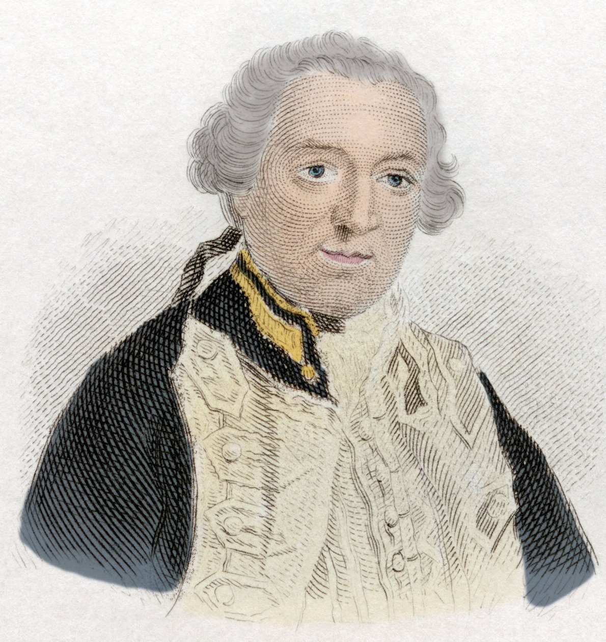 Portrett av Edward Boscawen (1711-1761), engelsk admiral og politiker. Gravering av 1800-tallet. av Unknown artist
