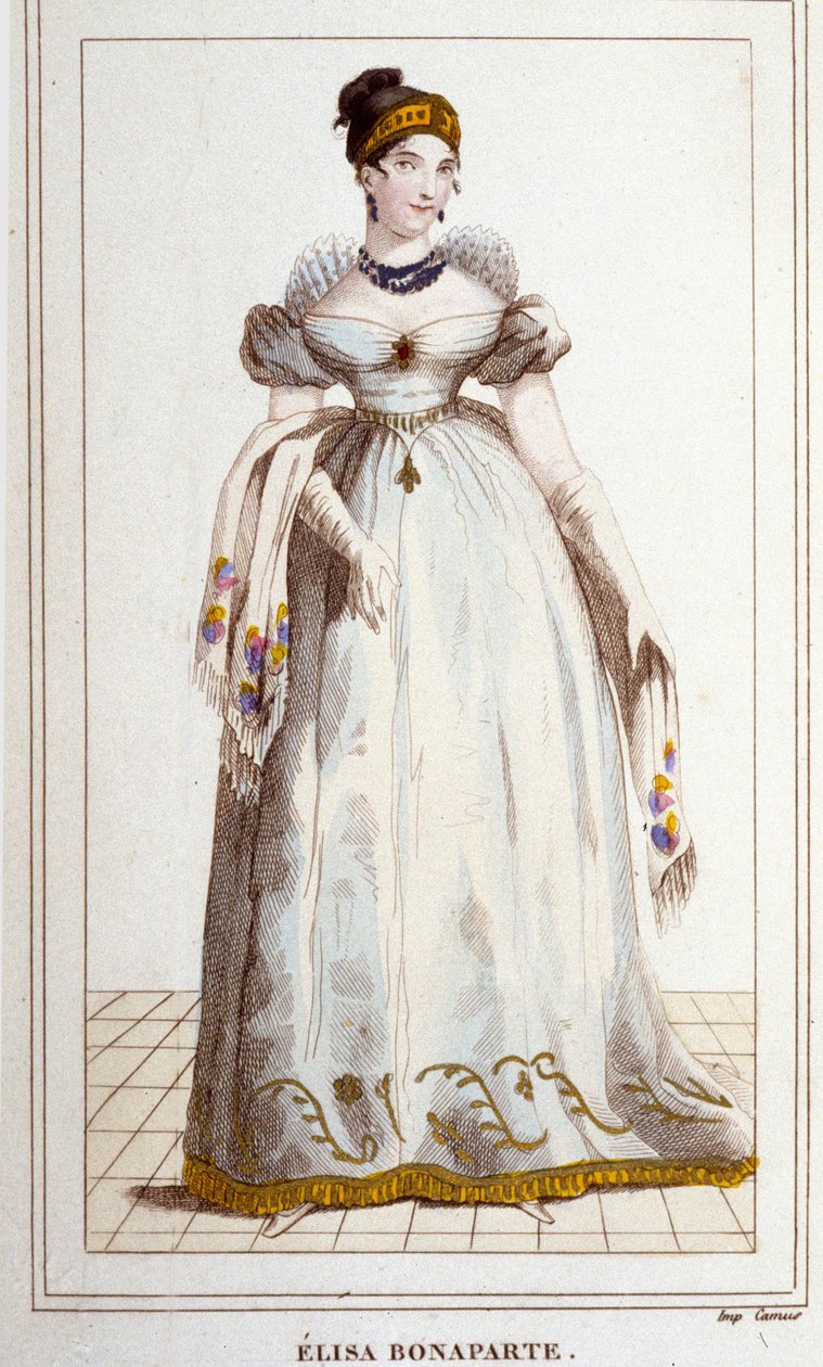 Portrett av Elisa Bonaparte (Maria Anna dit Eliza av Unknown artist