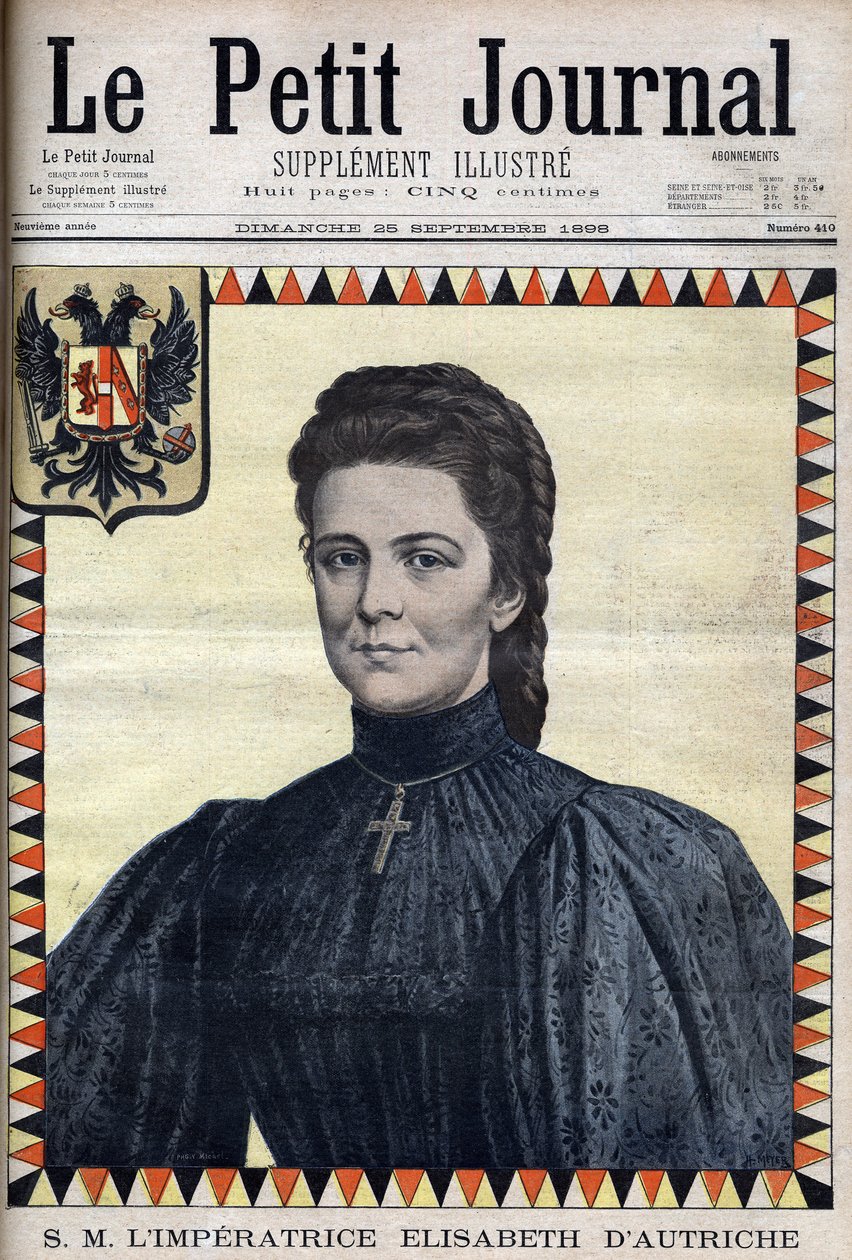 Portrett av Elisabeth av Østerrike (Sissi) - i "" The Petity Journal"" av 25.09.1898 av Unknown artist