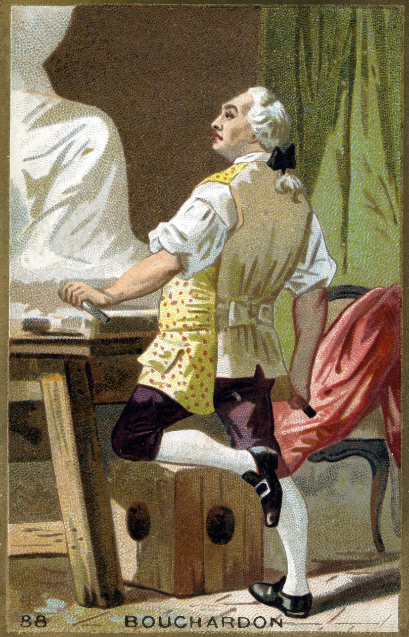 Portrait of Emile Bouchardon (1698 - 1762), French sculptor and cartoonist. Chromolithography of the 19th century. av Unknown artist